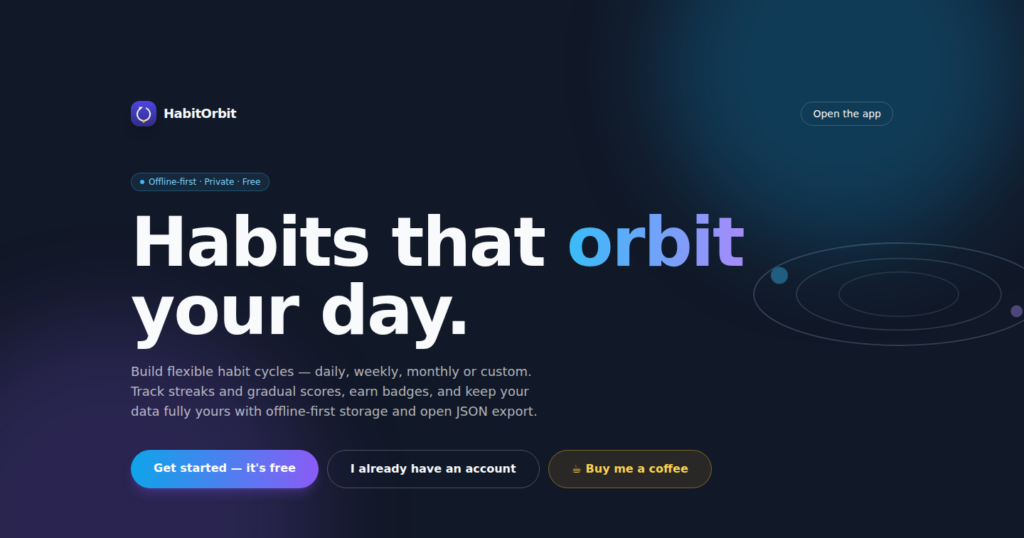HabitOrbit — Offline-First Habit Tracker